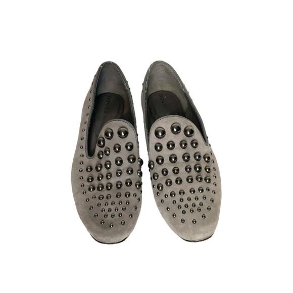 Donald J Pliner Rehbel 2 Gray Suede Pewter Studs Loafer Size 6M - Picture 4 of 8